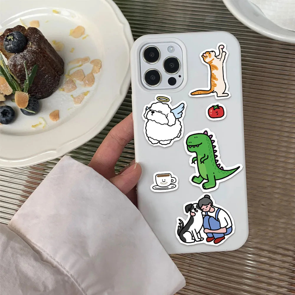 8PCS Cute Pet Fun Market Cartoon Fun Animal Stickers DIY Phone Case Laptop Water Cup Motorcycle Toy Stickers
