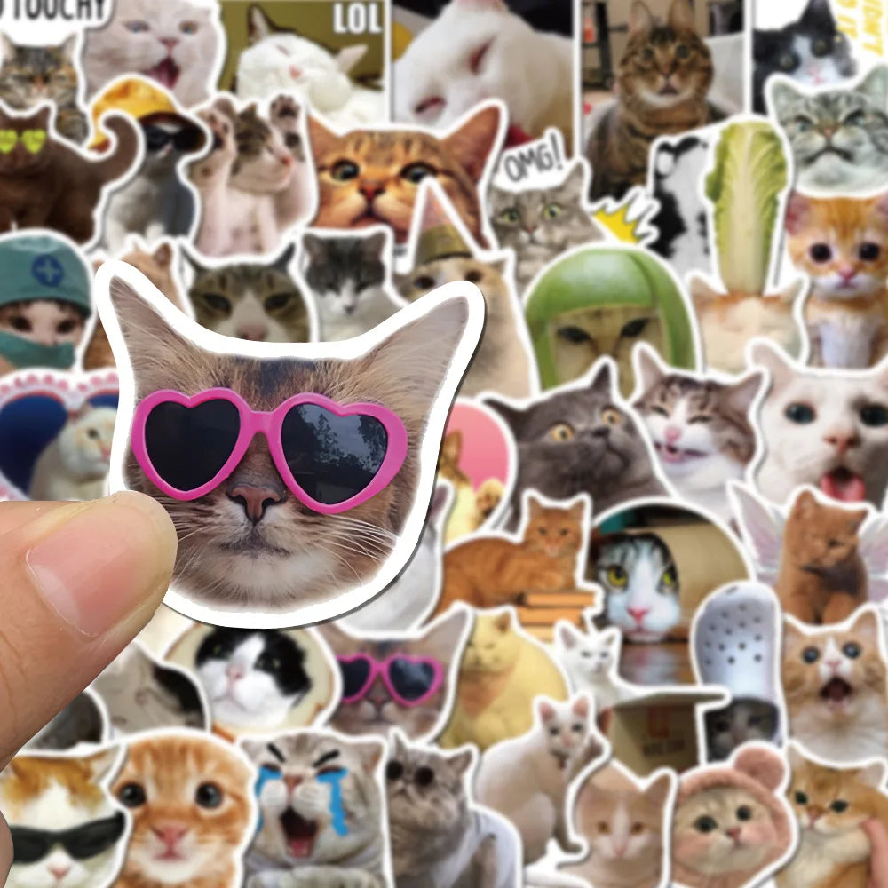 50PCS Kawaii Love Cat PVC Sticker Aesthetic Korean Decoration Scrapbooking Stationery School Supplies for Gifts