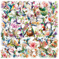 50/100PCS Cartoon Watercolor Hummingbird Pet Transparent Stickers Packaging Decoration Phone Case Luggage Waterproof Stickers