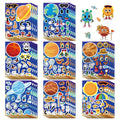 8-Pack Cute Cartoon Planet Character Puzzle Stickers Students Supplies Notebook Luggage Waterproof Decorative DIY Decals Sticker