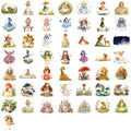 50/100PCS Transparent PET Cartoon Fairy Tale Princess Sticker Pack Waterproof Decorative Guitar Notebook Stationery Stickers