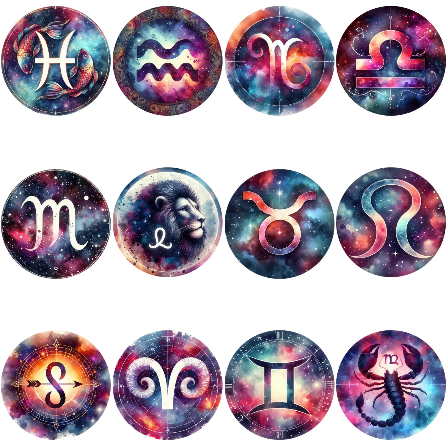 12 sheets constellation series DIY themed iron-on decals constellation themed heat transfer DIY for clothing, T-shirts, jeans