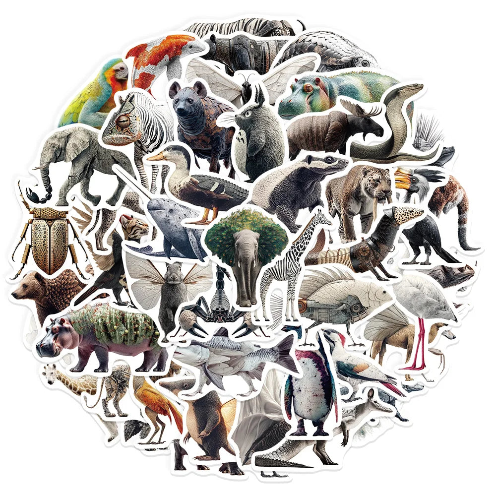 50PCS Zebra Phantom Abstract Fun Animal Graffiti Sticker Manual Clip Thin Water Cup Computer Skateboard Sticker Toy