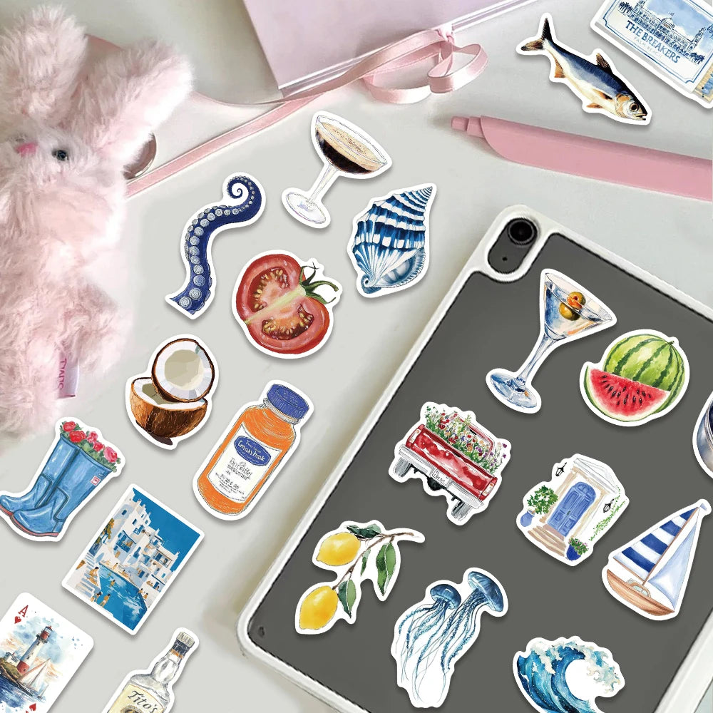 50PCS Sailing Graffiti Stickers DIY Luggage Skateboard Water Cup Manual Laptop Waterproof Stickers Toy