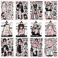 8PCS Digital Circus Collage Nostalgia Aesthetic Motorcycle Laptop Stationery Scrapbook Phone Retro Supplies Graffiti Stickers