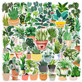 50/100PCS Green Potted Plants Graffiti Stickers Waterproof Trolley Box Motorcycle Scooter Notebook Refrigerator Stickers