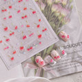 Sweet Single Double Cherry Nail Decorations Stickers Glitter ice-transparent Cherry Back Blue Nail Stickers DIY Manicure Decals