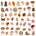 50/100PCS Cartoon Autumn Forest Plants Transparent PET Stickers Luggage Notebook Stickers