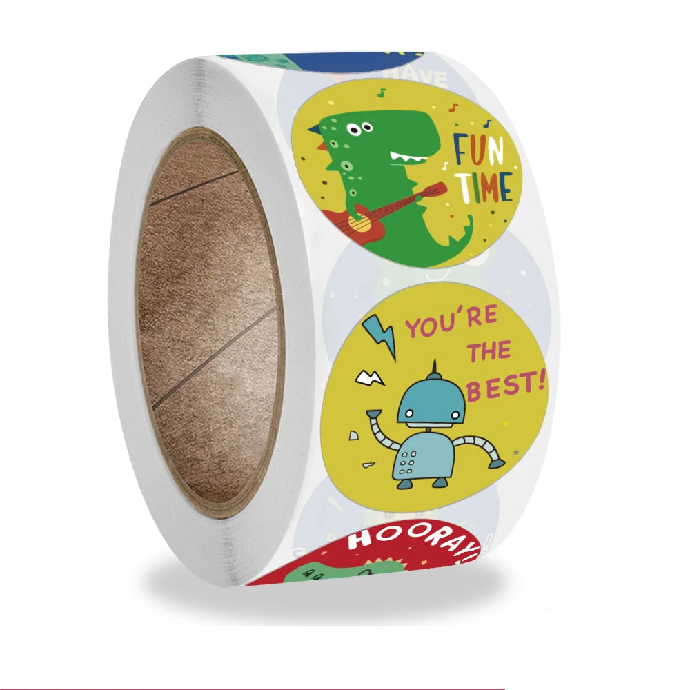 100-500pcs Dinosaur Animals Cartoon Stickers for kids school teacher Classroom Use Kids Toy Sticker Reward Encouragement Sticker