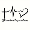 Show Your Faith With A Stylish Hope, Faith, Love Heart Car Decal Sticker