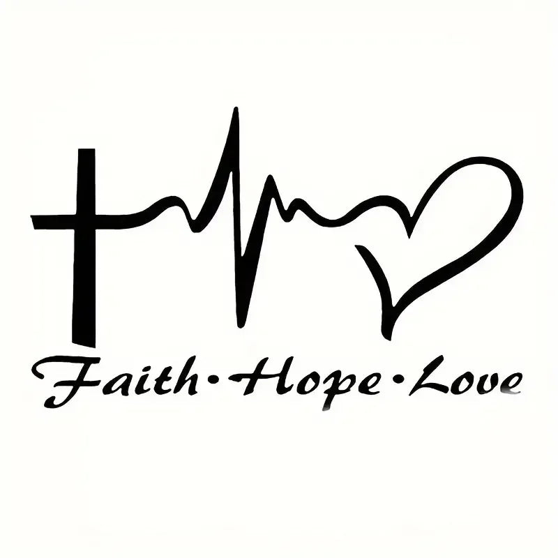 Show Your Faith With A Stylish Hope, Faith, Love Heart Car Decal Sticker