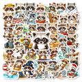 56/112 Pcs Cartoon Raccoon Theme Stickers Reusable for Reward Cup Stationery Box File Holder Desk Fridge Helmet