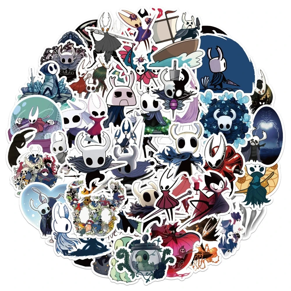 50/100PCS Hollow Knight Graffiti Stickers Cartoon Game DIY Creative Skateboard Luggage Stationery Stickers