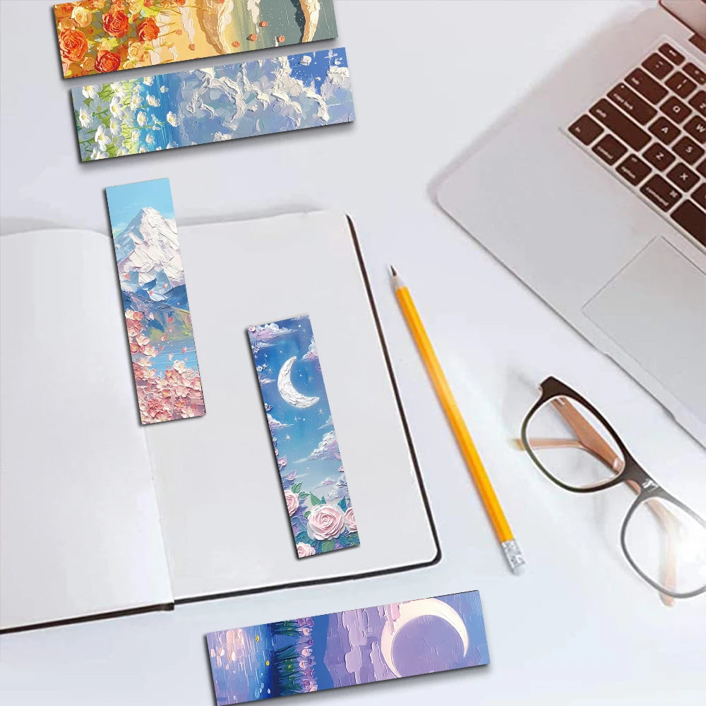 30/60PCS 3D Oil Painting Bookmarks Graffiti Harajuku Aesthetic Laptop Fashion Luggage Skateboard Unique Durable Gifts Bookmark