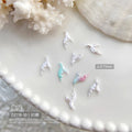 30pcs Ocean Shell Pearl Nail Charms Accessories Pearlescent Shell Aurora Nail Art Rhinestones DIY 3D Cute Nail Decorations Parts