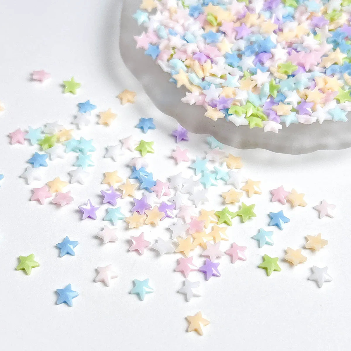 30pcs Sweet Mini Star Nail Charms Multi Colors Pentagram Resin Rhinestones Nail Art Decorations DIY Nail Art Accessory Materials