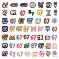 50/100 Pcs Cartoon Popular Number 67 Stickers Creative DIY Game for Cup Phone Suitcase Laptop No Repeat Decals