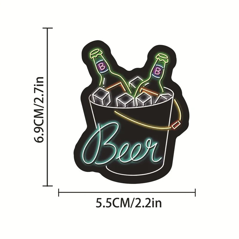 10/30/50PCS Crazy Neon PVC Sticky Sticker Aesthetic DIY Korean Stationery Decoration Scrapbooking School Supplies for Kids