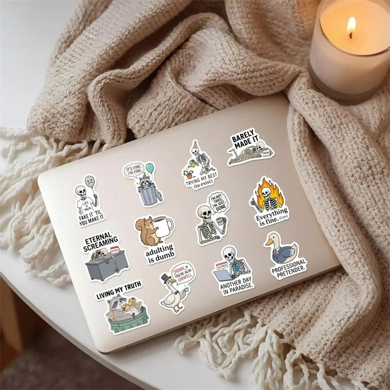 10/30/50PCS Animal Bad Taste Humor Sticky PVC Sticker Stationery DIY Laptop Luggage Skateboard Decoration Scrapbooking