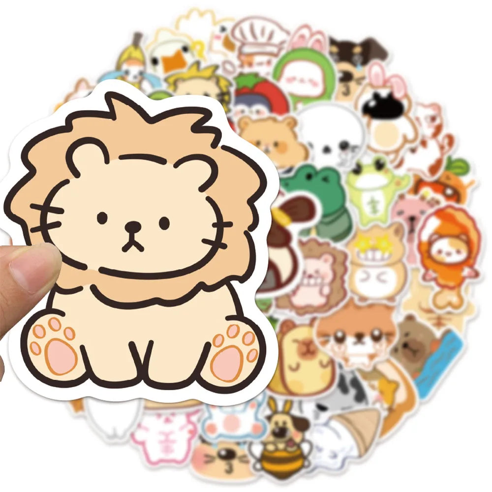 50PCS Abstract Animal Cartoon Decoration DIY Stickers Sketchbook Handmade Mobile Luggage Skateboard Waterproof Stickers