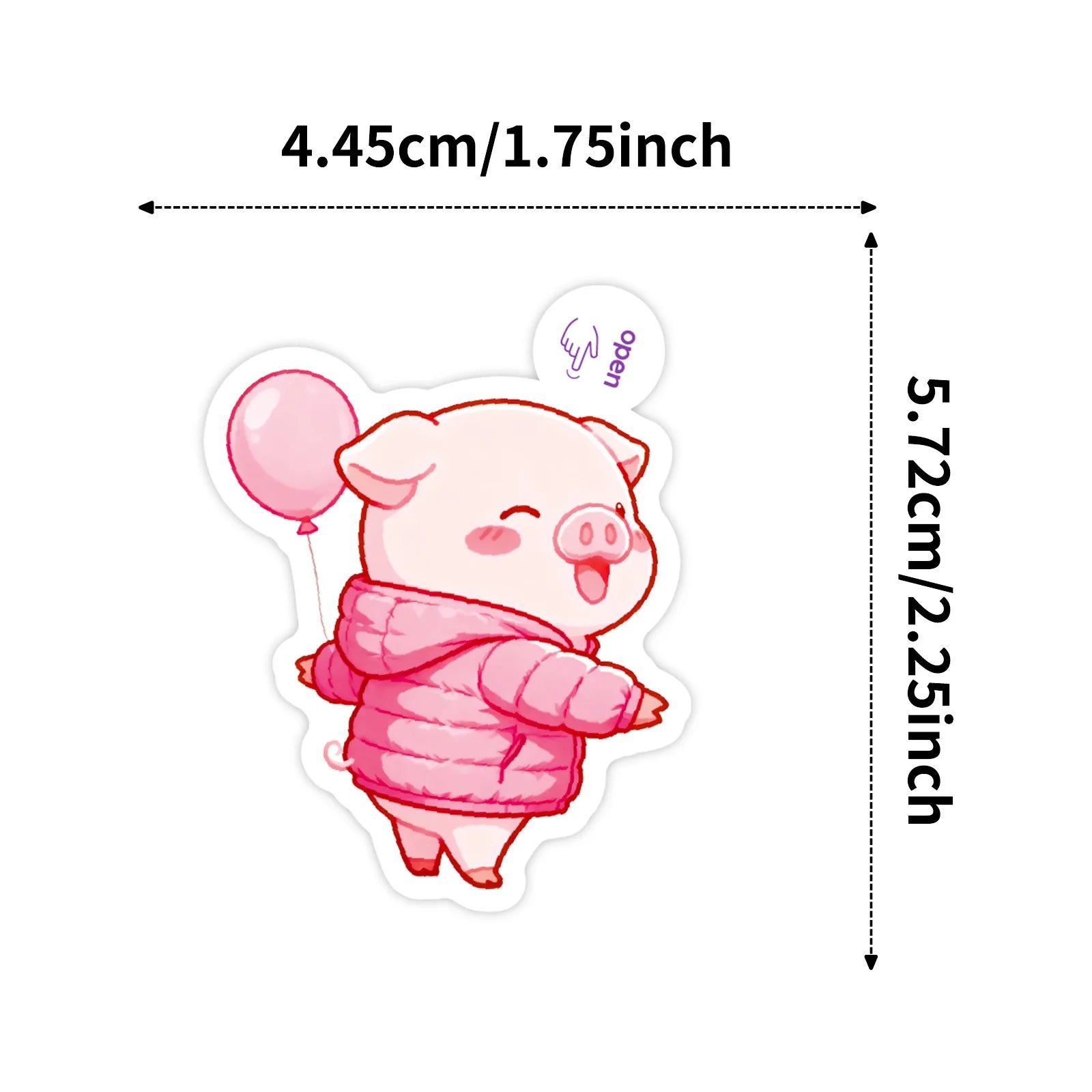 50/100 Pcs Fun Cartoon Pink Pig Funny Theme Stickers No Repeat for Stationery Box Notebook Helmet Car Scooter Suitcase Decals