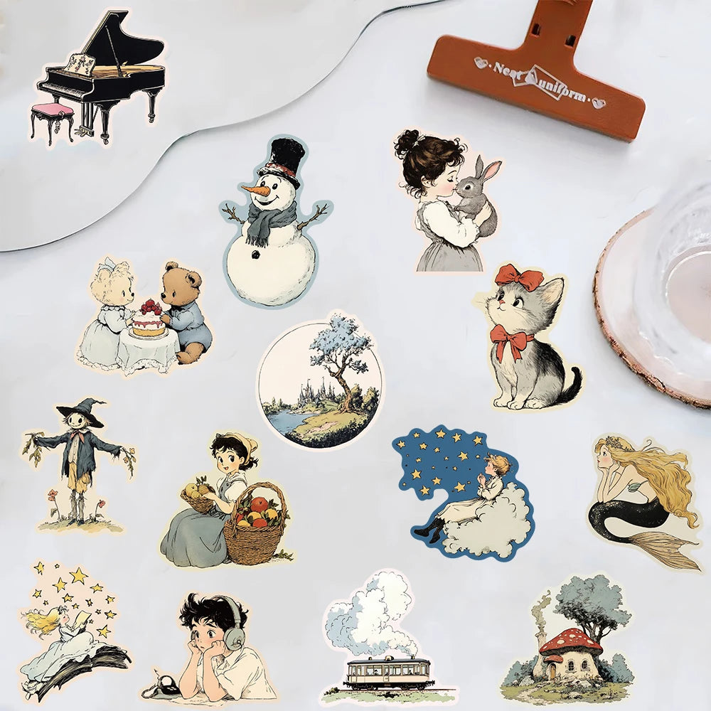 50PCS Comic World Sticker Graffiti  Aesthetic Reading Laptop Luggage Scrapbooking Decals Waterproof Luggage Phone Decals ﻿