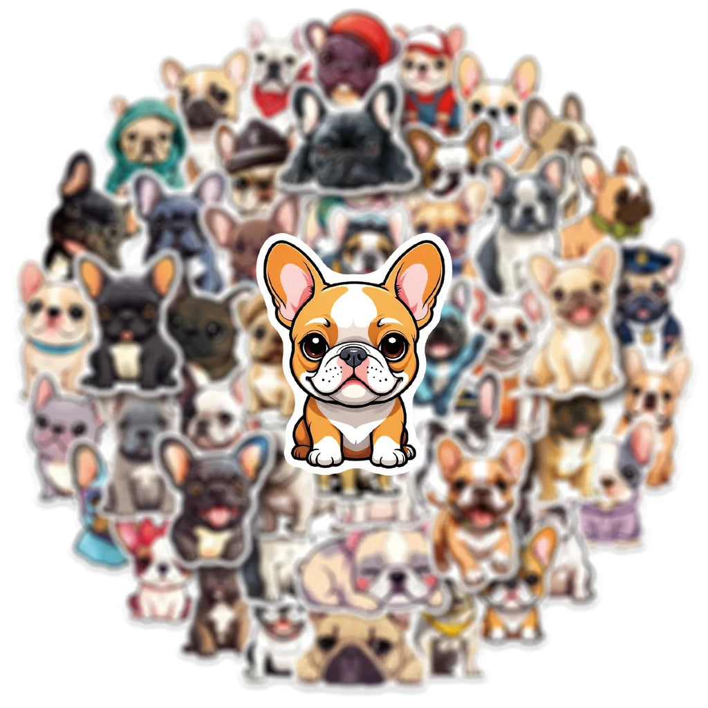 50/100PCS Cartoon Dog Fighting Graffiti Stickers Waterproof Decoration Luggage Stationery Notebook Stickers