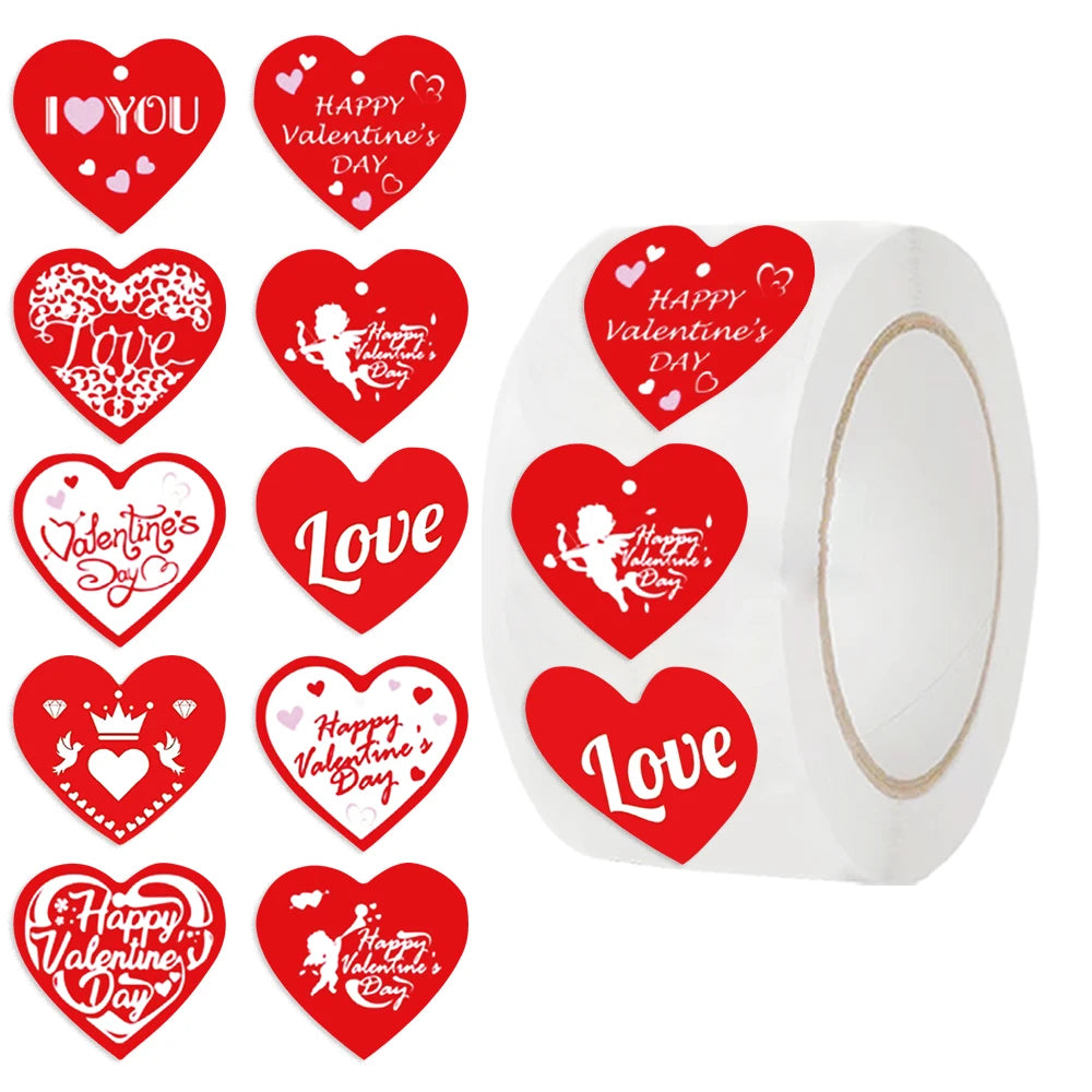 500Pcs/roll  cartoon Stars Stickers Love Shape Stickers Decorative Envelopes Sealing Stickers For Stationary