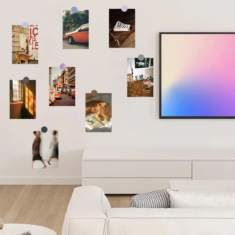 10×15CM 10/20PCS French Chic Print Poster Sticker Coffee Harajuku Wall Home Background Living Pictures Decor Card Bar Painting