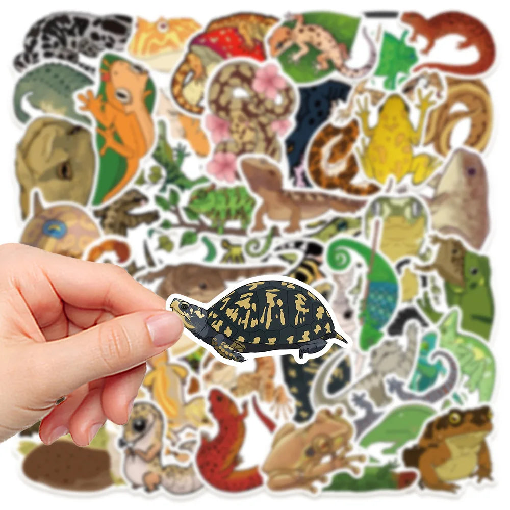 50/100PCS Cartoon Reptile Series Graffiti Stickers DIY Decoration Luggage Notebook Stationery Waterproof Stickers