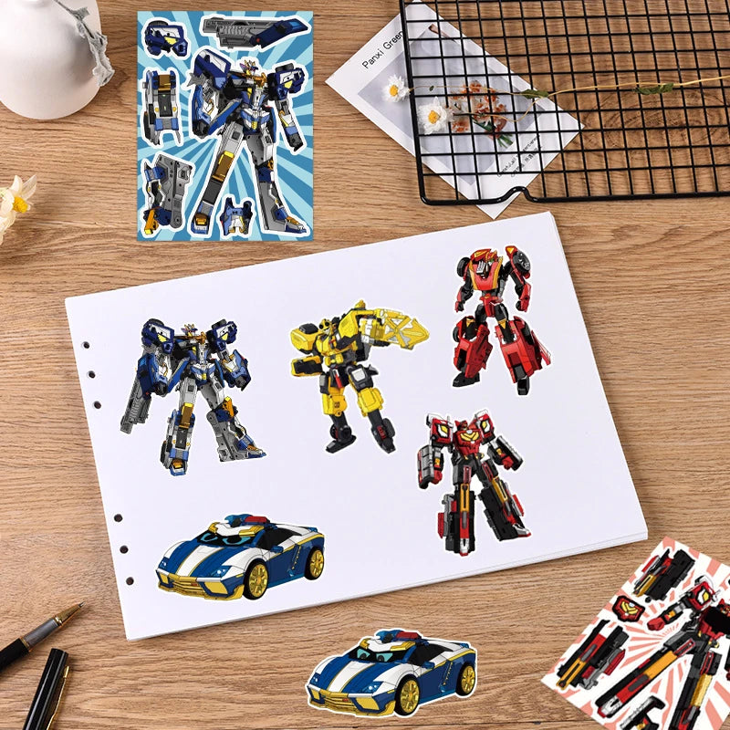 8/16/24PCS Machine Warrior Puzzle Stickers DIY Handicraft Notebook Stationery Helmet Stickers