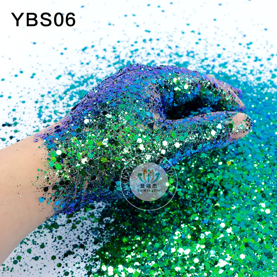 12g/bag Hexagonal Chameleon Nail Art Glitter 12Colors For Choice Scallion Powder Nail Art and Creative Crafts DIY Nails Sequins