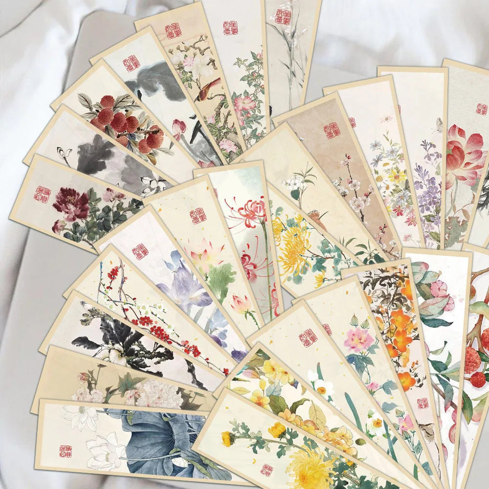 30 Pcs Chinese style Bookmarks literary and decorative books, reading labels, paper cultural and creative book Marks