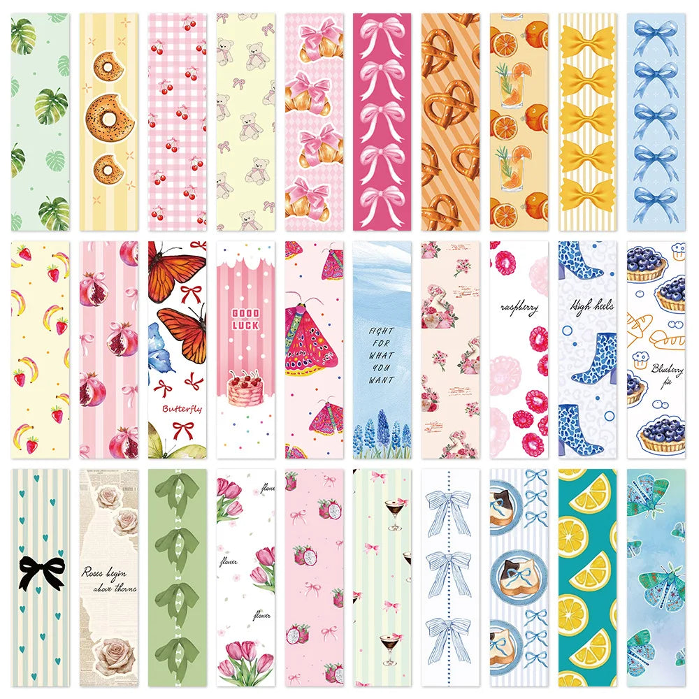 30 Pcs Coquette Bookmark DIY Reading Markers for Students' Stationery Bookmark Cards for Textbooks Books