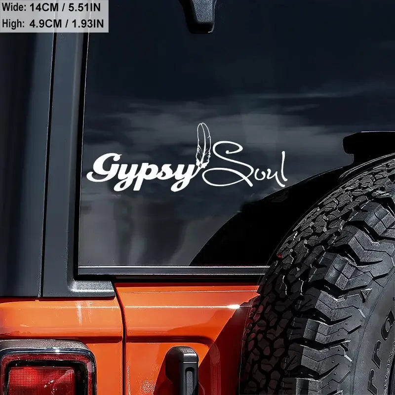 GYPSY SOUL FEATHER Vinyl Die Cut Bumper Car Stickers For Truck Bike Scooter Snowmobile Wall Art JDM Universal Silhouette Decals