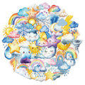 50PCS Creative Watercolor Weather Fun Transparent PET Sticker Set DIY Booklet Decoration Notebook Tablet Toy Stickers
