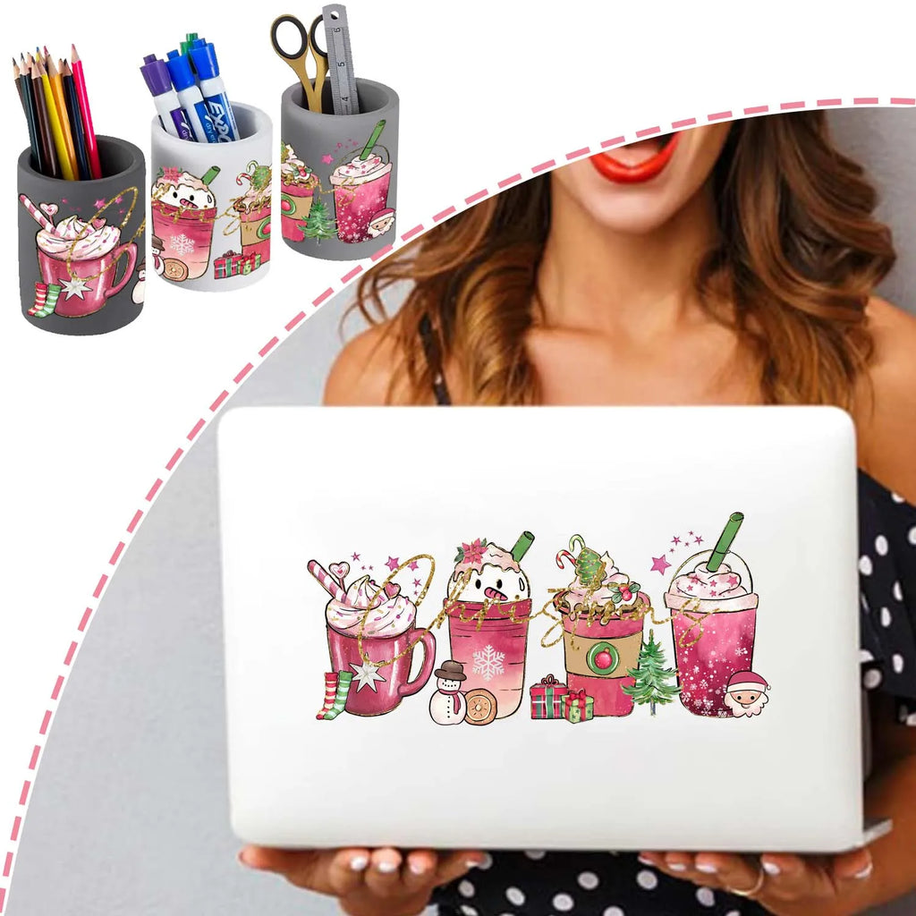 5 Sheets Sunflower Dog UV DTF Cup Stickers, Glass Cup DTF Transfer Stickers, Waterproof Funny Dog Wipeable Transfer Paper
