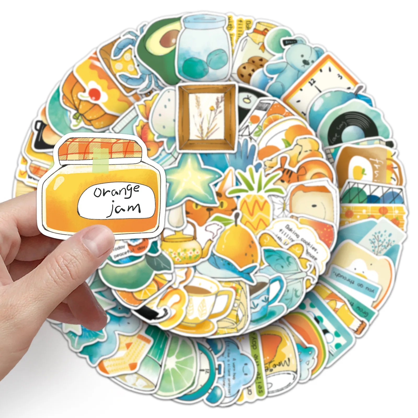 100Pcs Cute Hand-painted Style Graffiti Stickers Office Stationery Decals Notebook Diary Mobile Phone Luggage Helmet Stickers