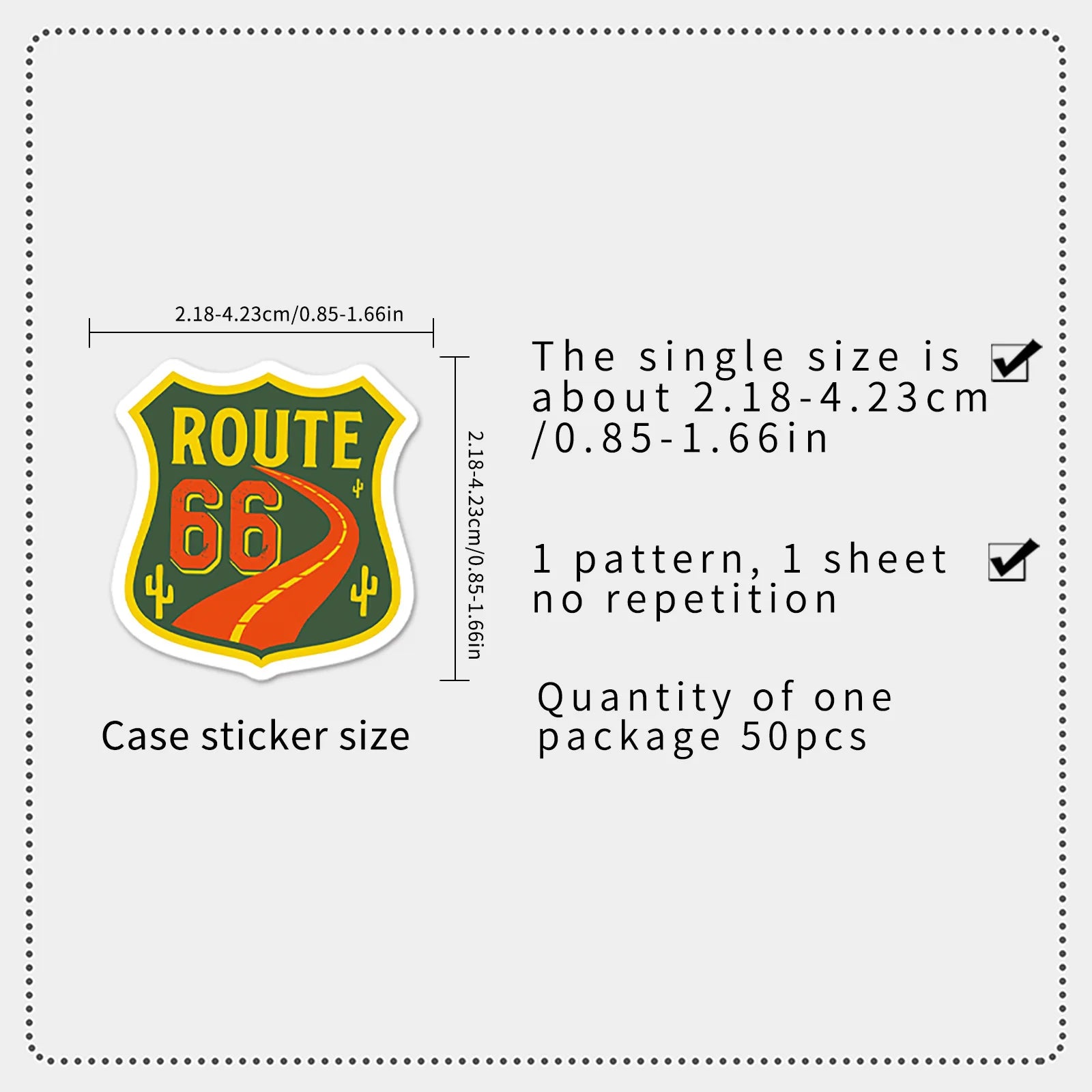 50PCS Classic US Route 66 Stickers, Student Stationery Laptop Helmet Skateboard Decorative Art Waterproof Sticker