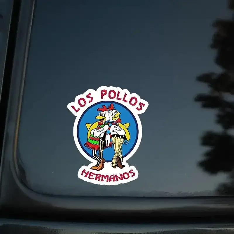 Los Pollos Hermanos Sticker - Durable PVC Sticker with Waterproof and Fade-Resistant Features - Perfect for Motorcycle Enthusias