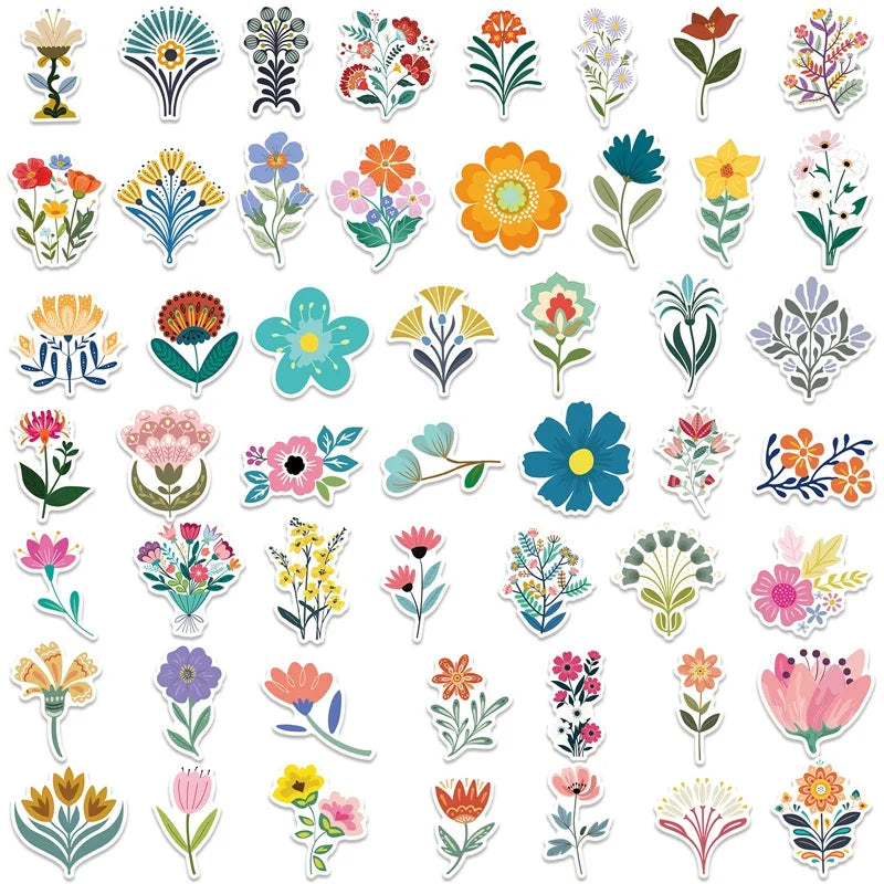 10/30/50PCS Kawaii Nordic Style PVC Sticky Sticker Aesthetic DIY Stationery Decoration Scrapbooking School Supplies for Kids