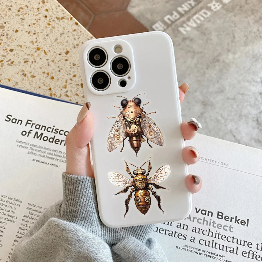 50PCS Steam Insect Mechanical Creative Decoration Graffiti Stickers DIY Phone Case Laptop Tablet Toy Stickers