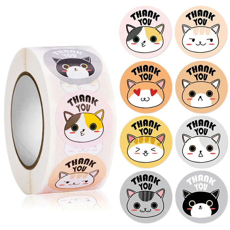 500Pcs/Roll Cartoon Animals Reward Stickers 2.5cm/1.0'' Diy Adorn Gifts Decoration Graffiti Game Art Labels Learning Rewards