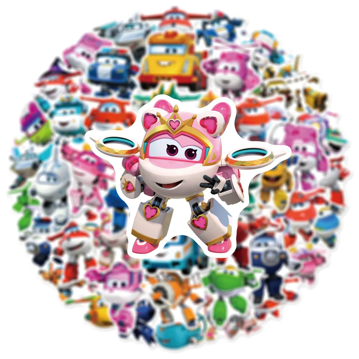 50PCS Cute Super Airplane Graffiti Stickers Phone Laptop Water Cup Children Notebook Stationary Reward Stickers