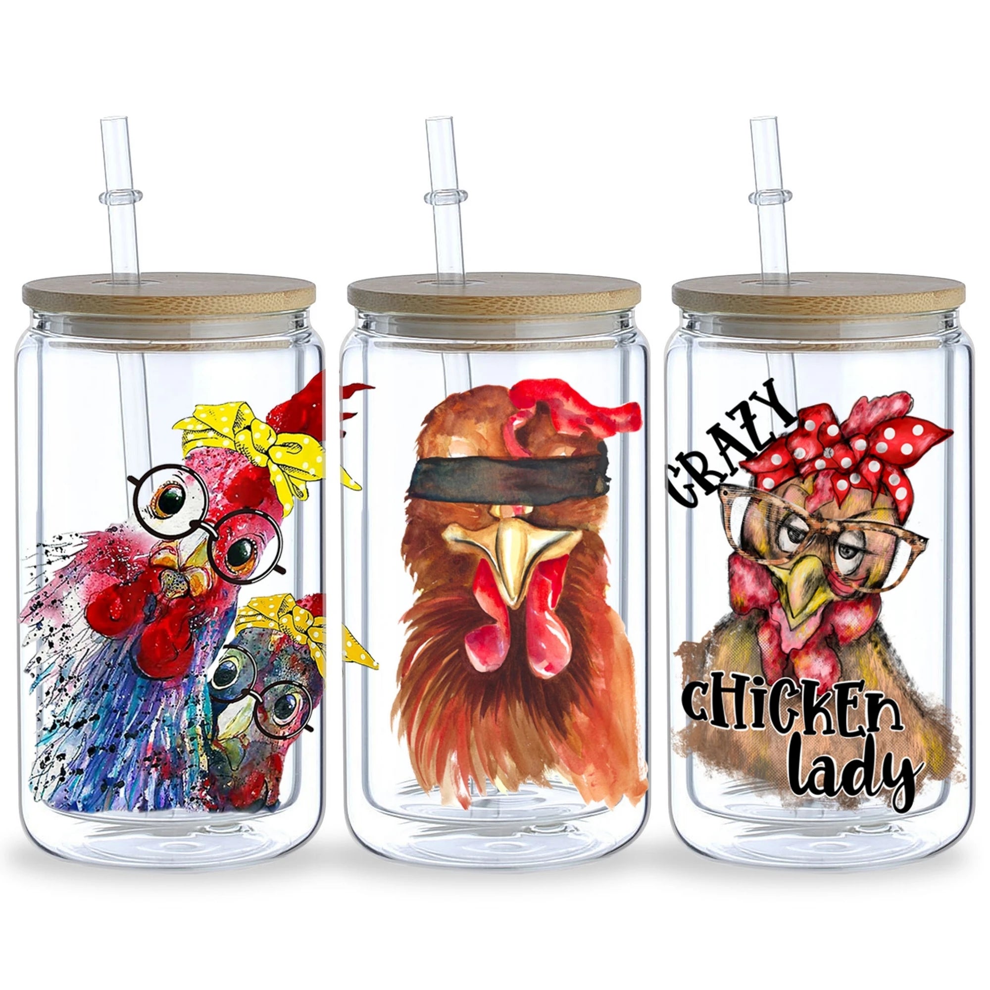 5 Sheet Animal UV DTF Cup Stickers, DTF Friction Transfer Stickers, Waterproof Cartoon Transfer Stickers for 16 Ounces Glass Cup
