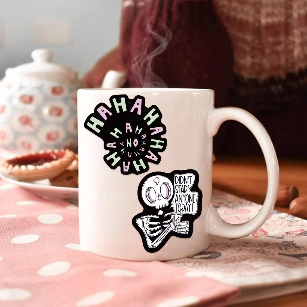 55/110Pcs Cartoon Ironic Quote Doodle Stickers for Guitar Notebook Suitcase Stationery Box Helmet Skateboard Reward Decals