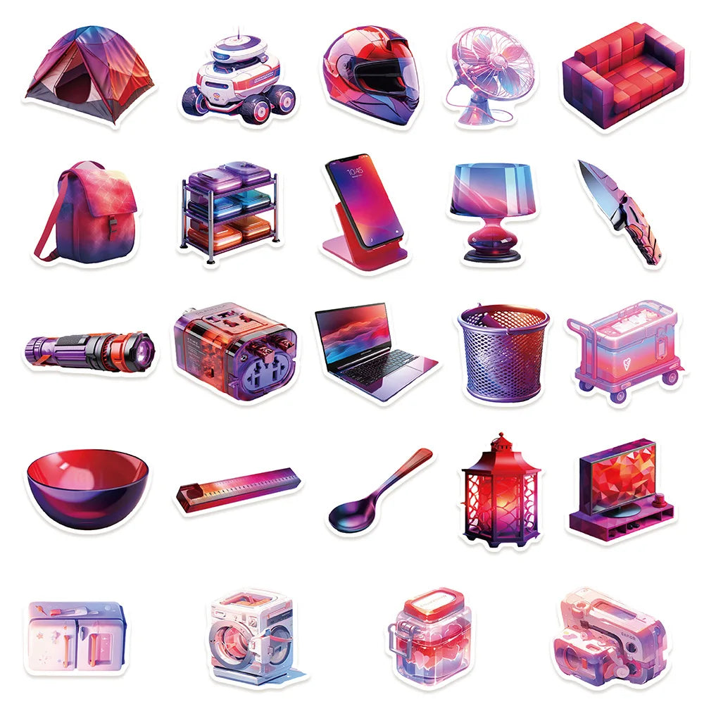 49/98PCS Cool Digital Stickers Laptop Handbook Phone Case iPad Water Cup Decoration Cross border Stickers