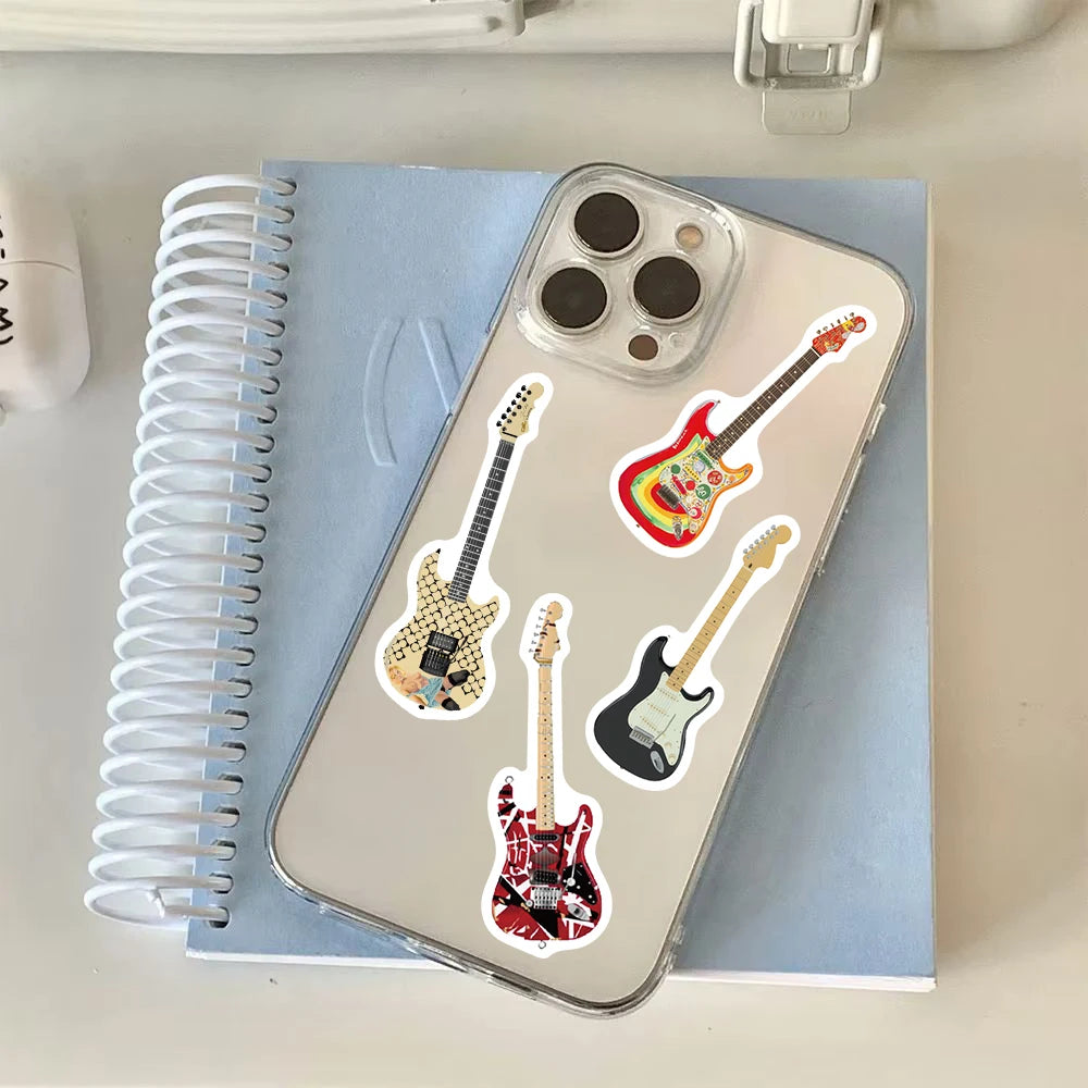 50PCS Guitar Sticker Snowboard Scrapbook DIY Laptop Graffiti Luggage Refrigerator Phone Creative Coffee Aesthetic Sticker