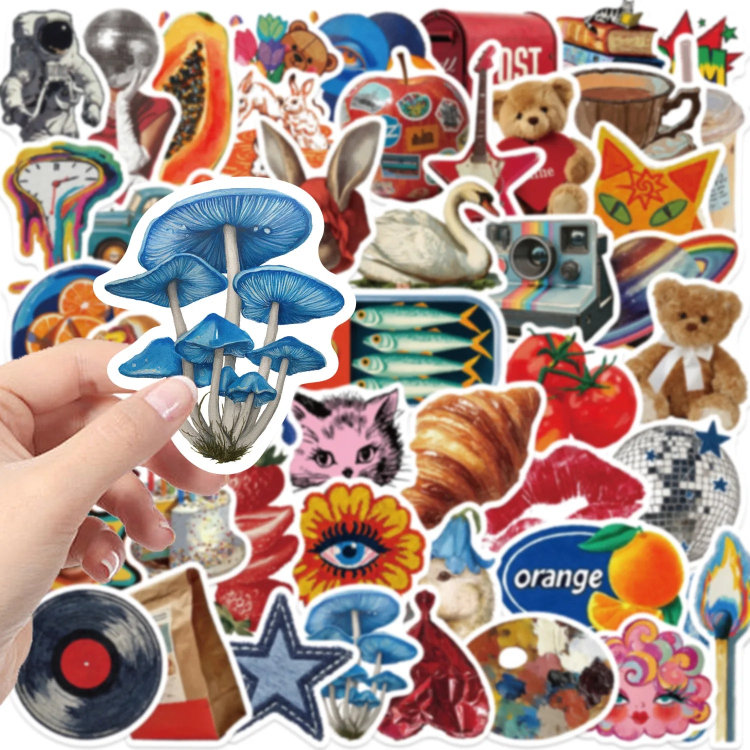 ‌50/100Pcs Retro Cartoon Aesthetic Stickers - Vintage Mix PET Waterproof Decals for Guitar, Piano, Fridge, Suitcase, Stationery