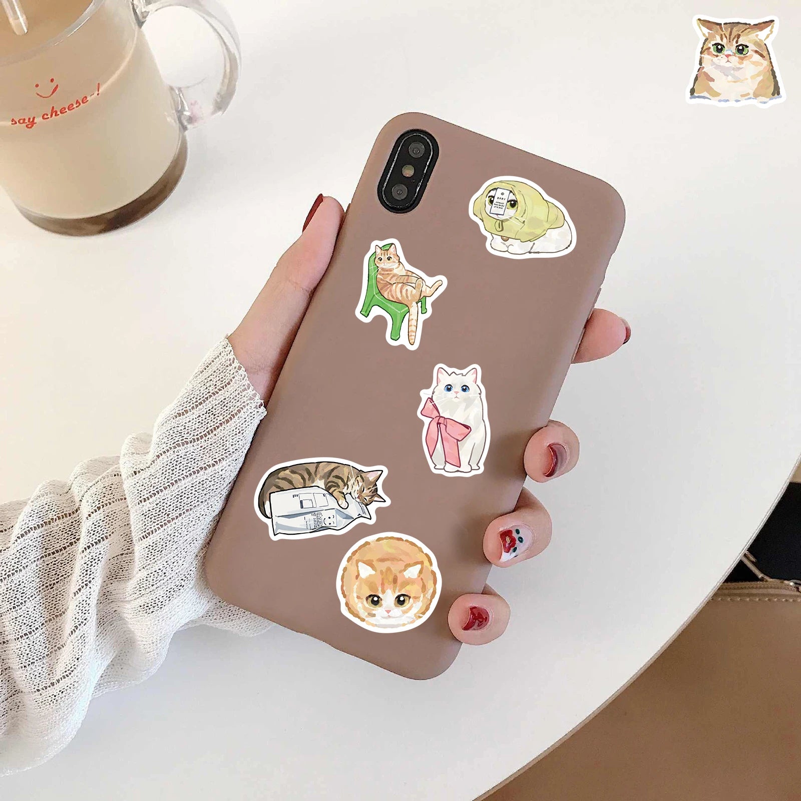 77/154 PCS Kawaii Cartoon Cat Graffiti Stickers Exquisite Animal Materials Case Laptop Luggage Coffee Luggage Waterproof Sticker